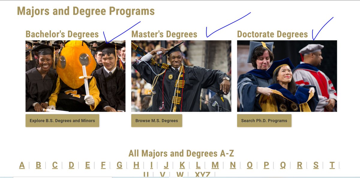 majors and masters degrees program